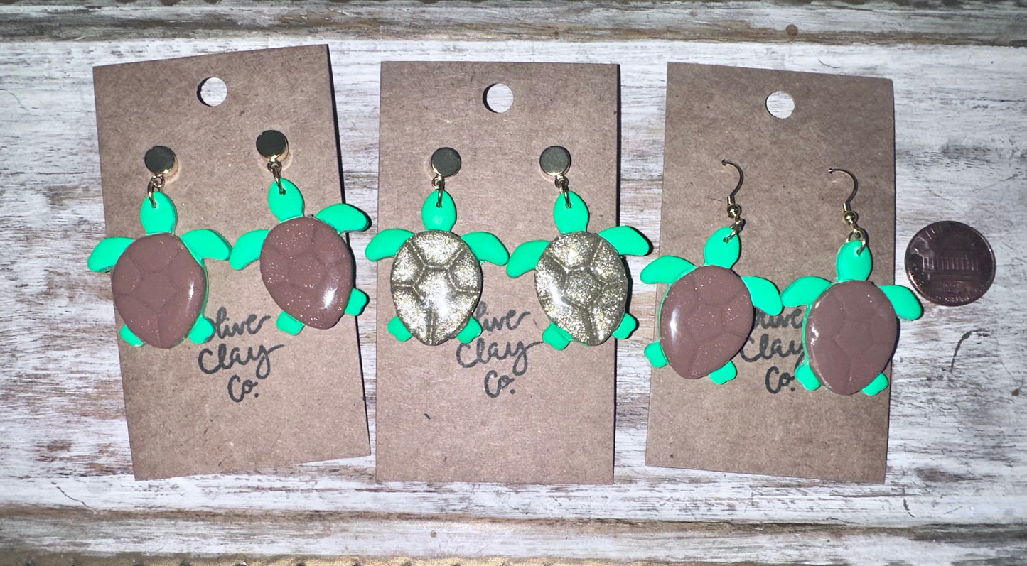 Sea Turtle Clay Dangles