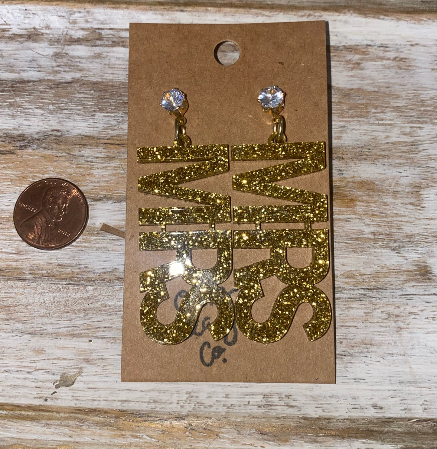 Glitter Acrylic Bride Earrings
