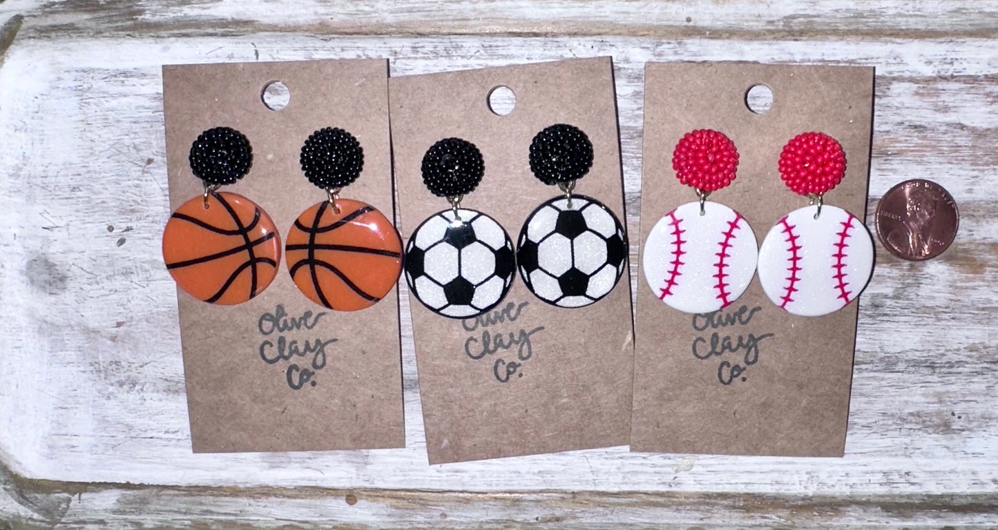 Seed Bead Sports Earrings