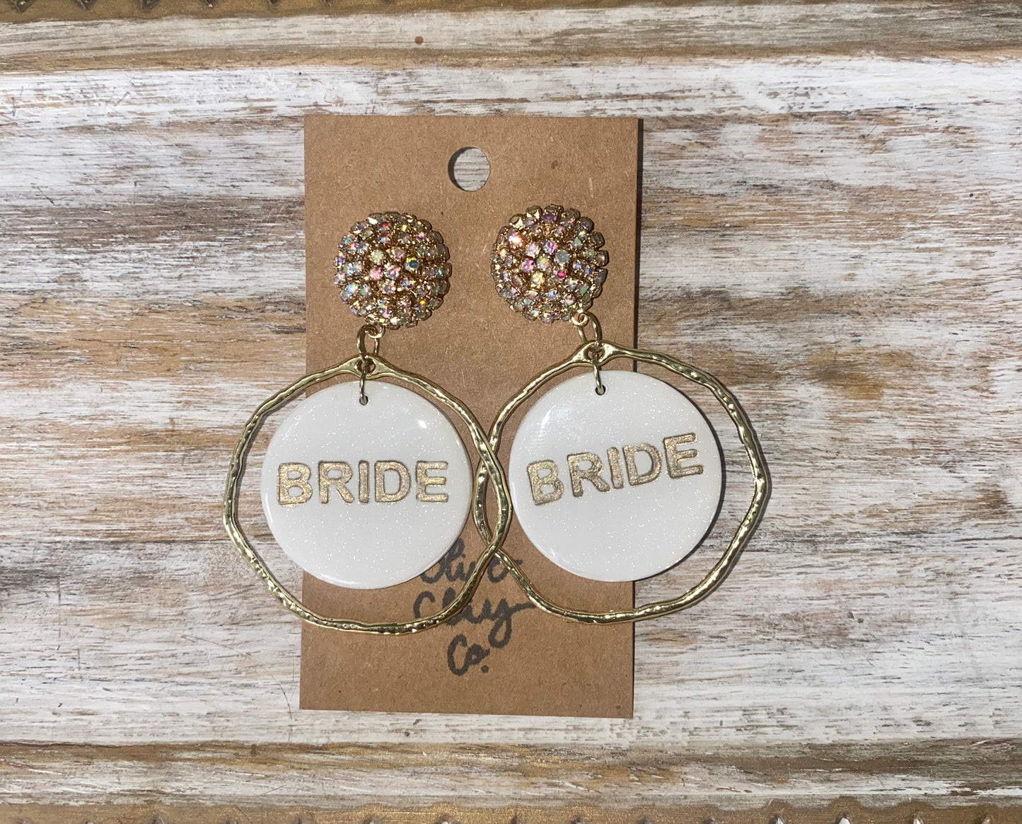 Bride Iridescent Rhinestone Hoops