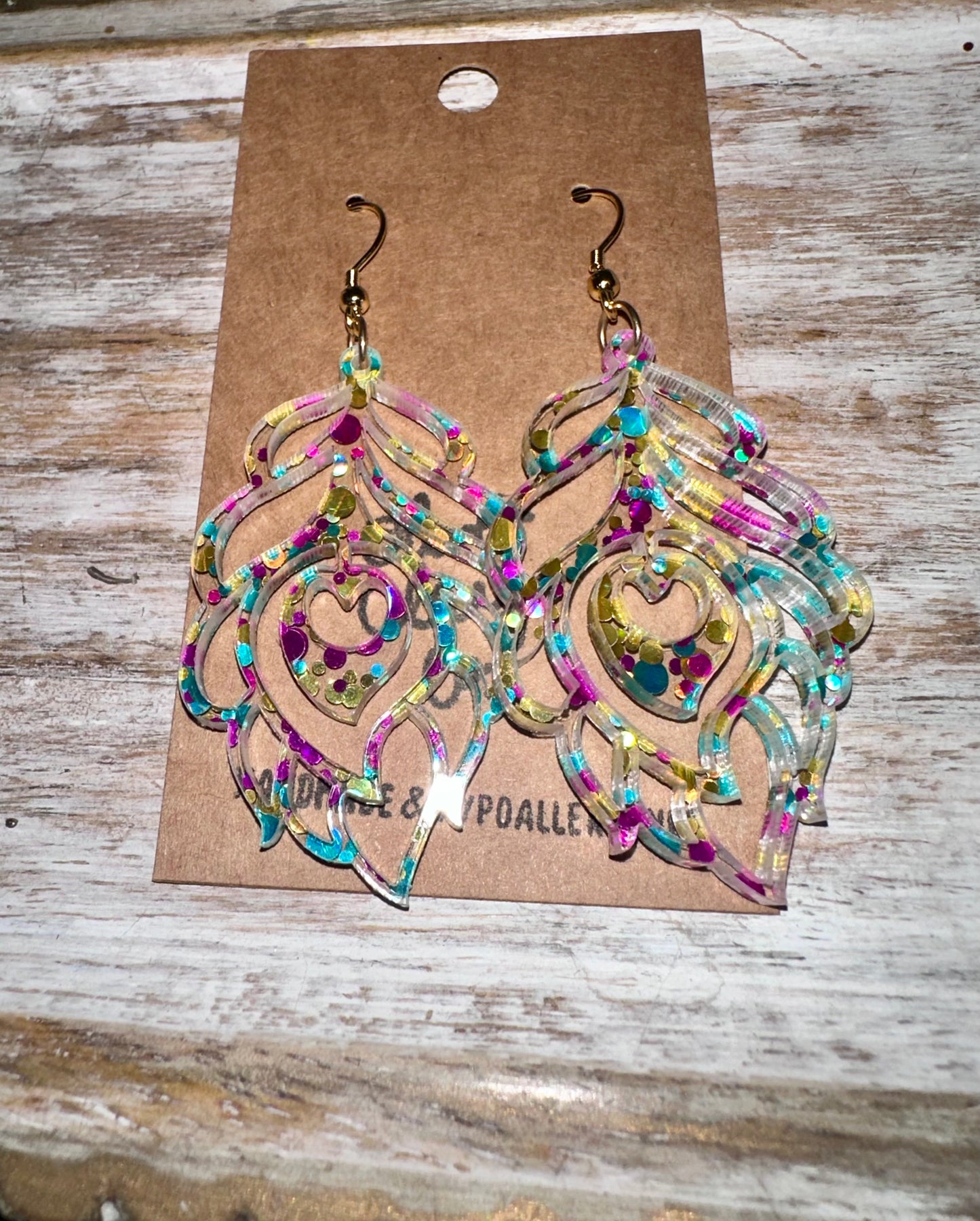 Peacock Acrylic Earrings
