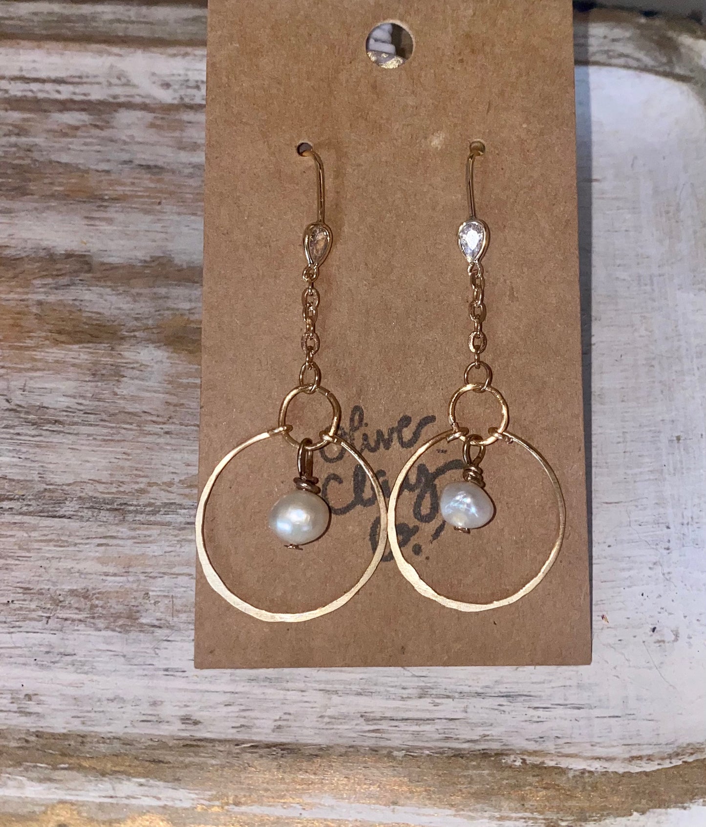 Dainty Pearl Hoops