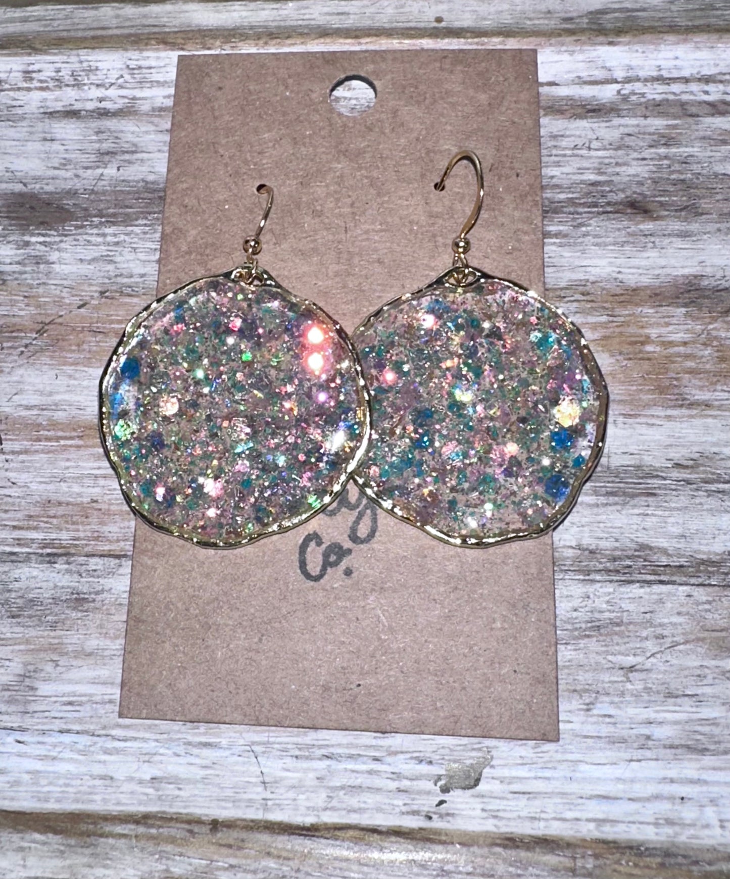 Small Opal Glitter Hoops