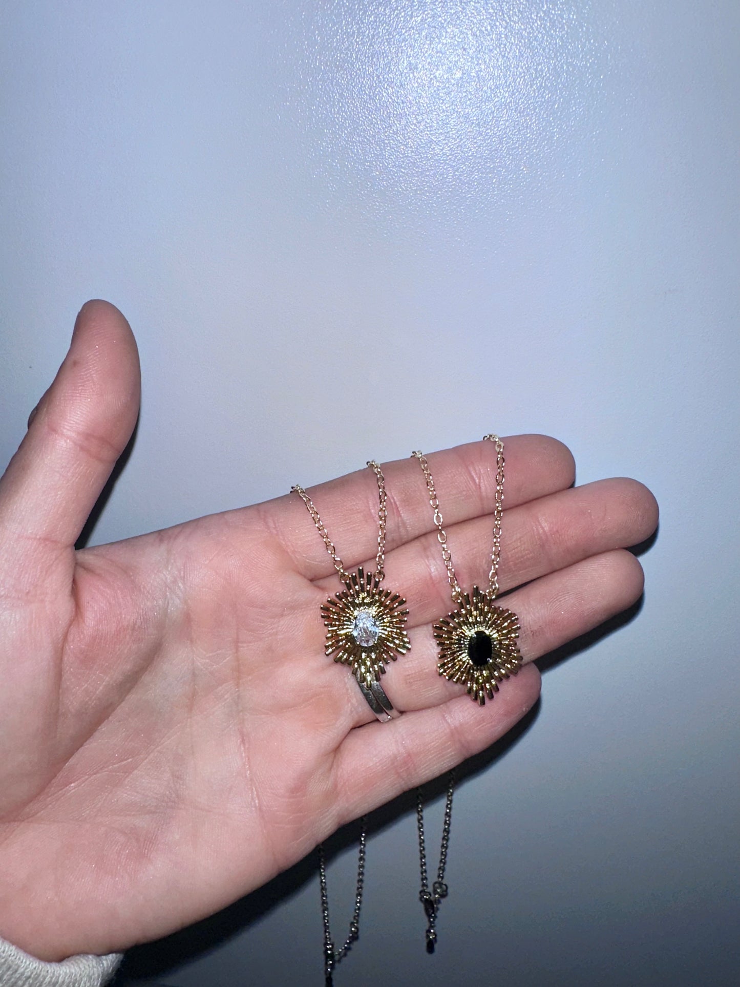 18k gold plated Crystal Sunburst Necklace