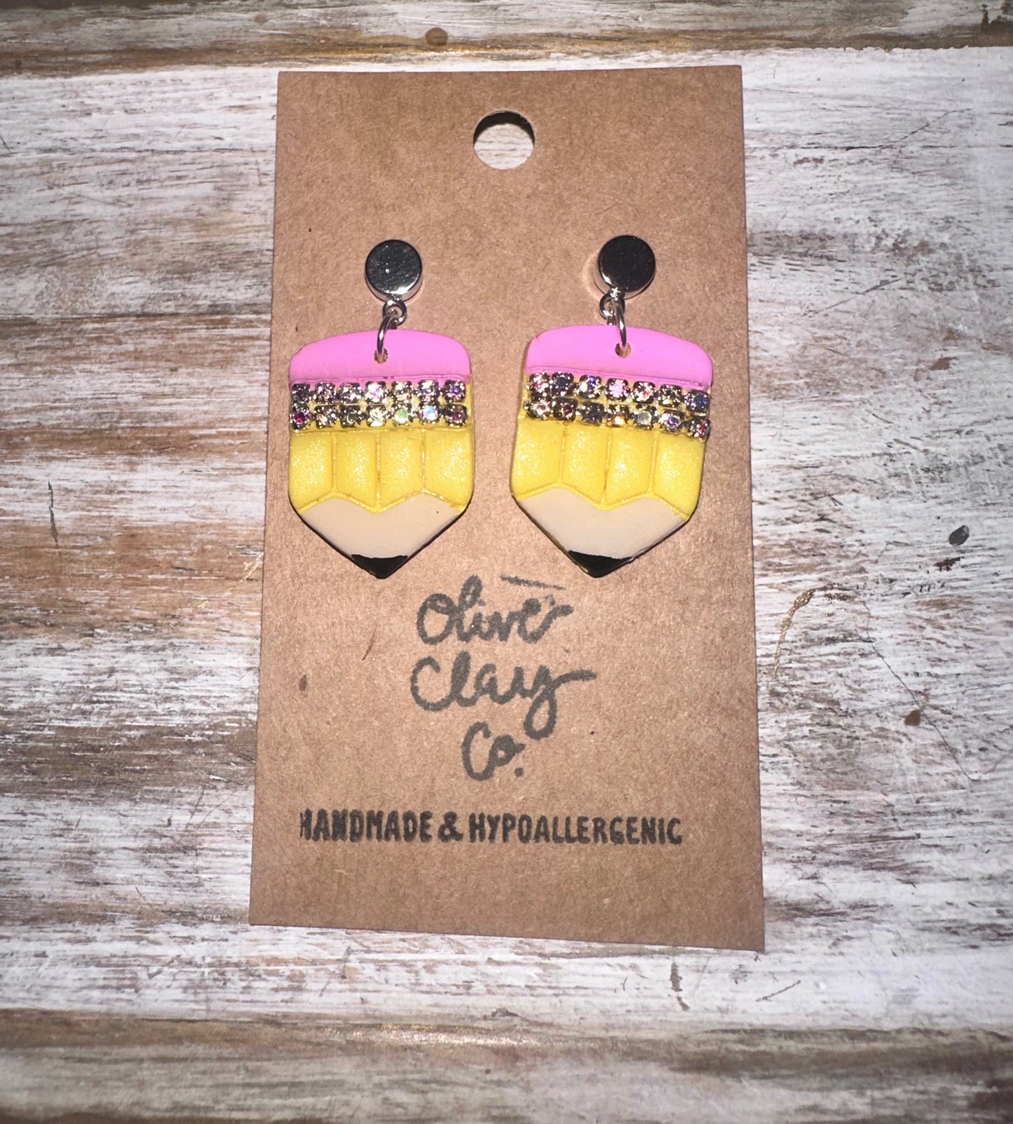 Bedazzled medium pencil earrings