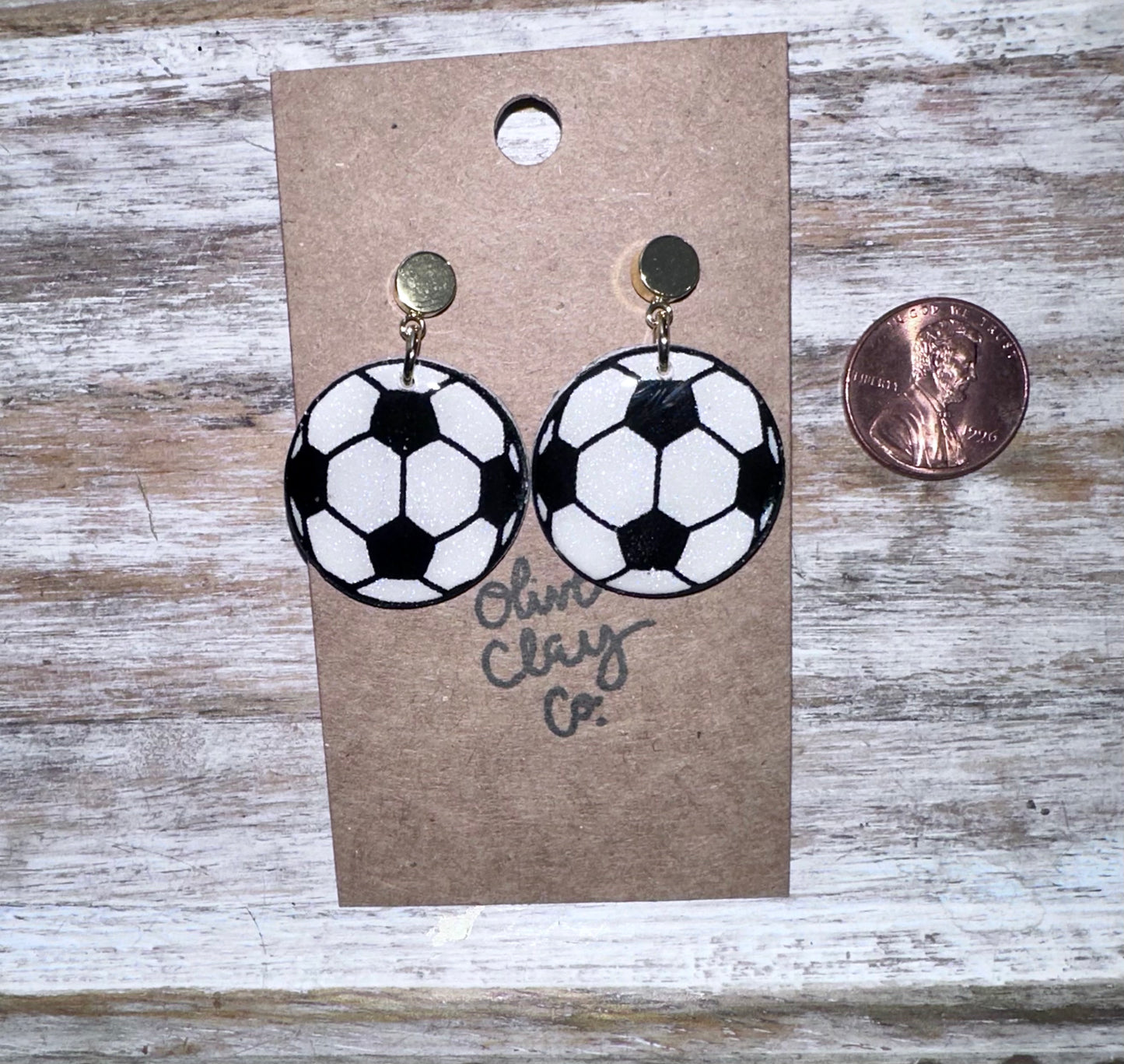 Sports Dangle Earrings with stud topper