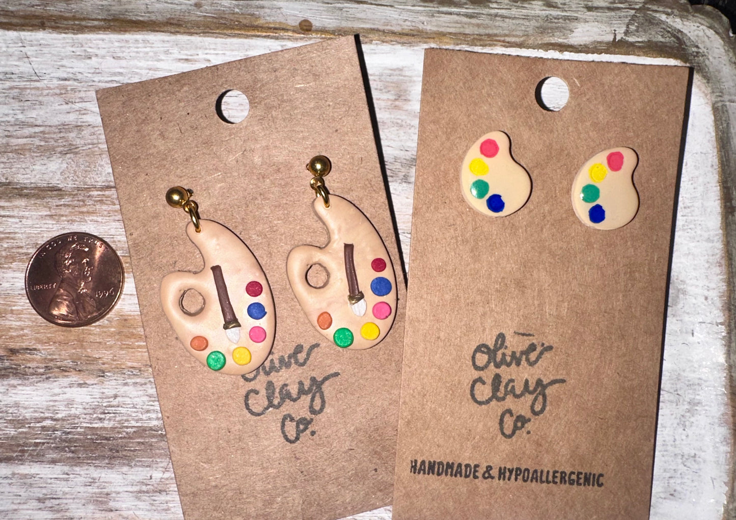Art palette earrings