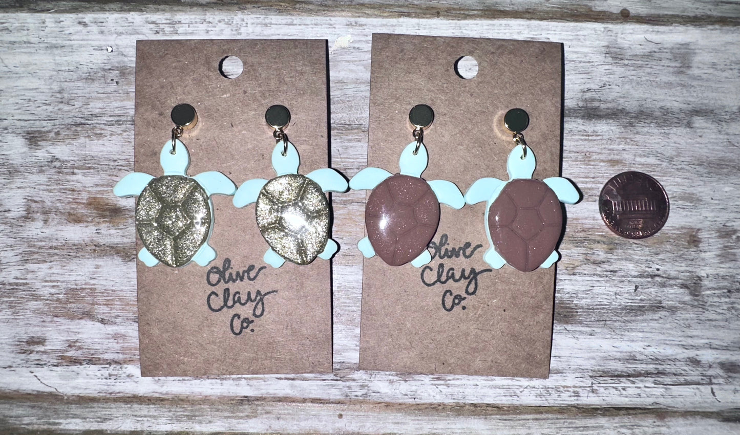 Sea Turtle Clay Dangles