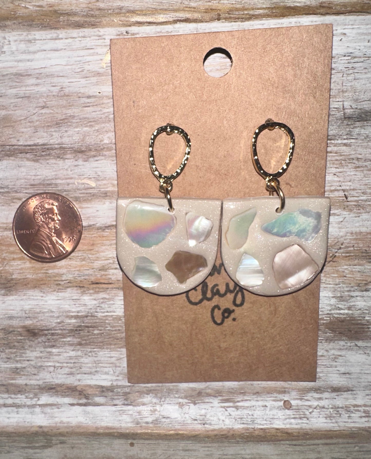 Shell clay earrings