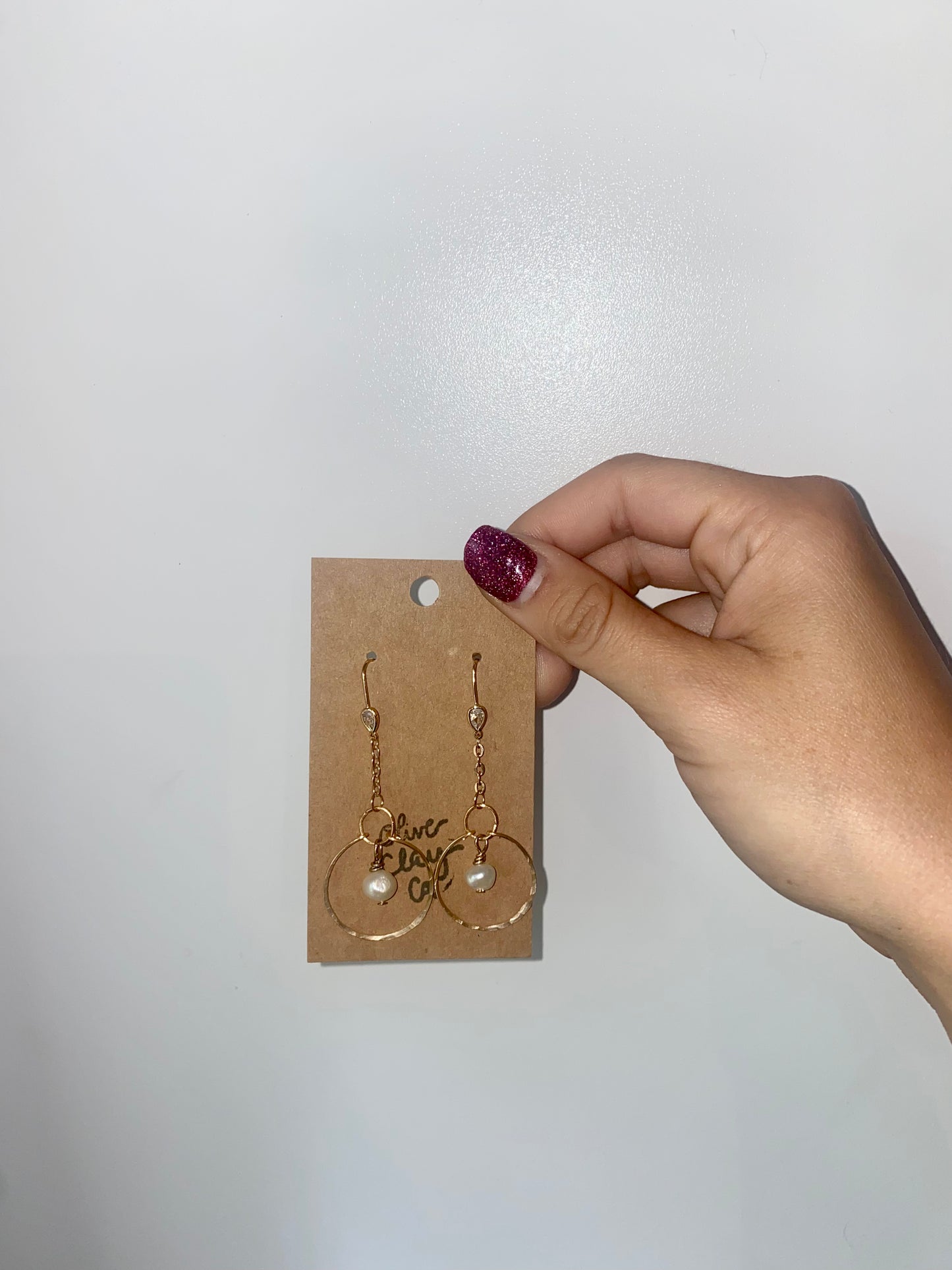 Dainty Pearl Hoops