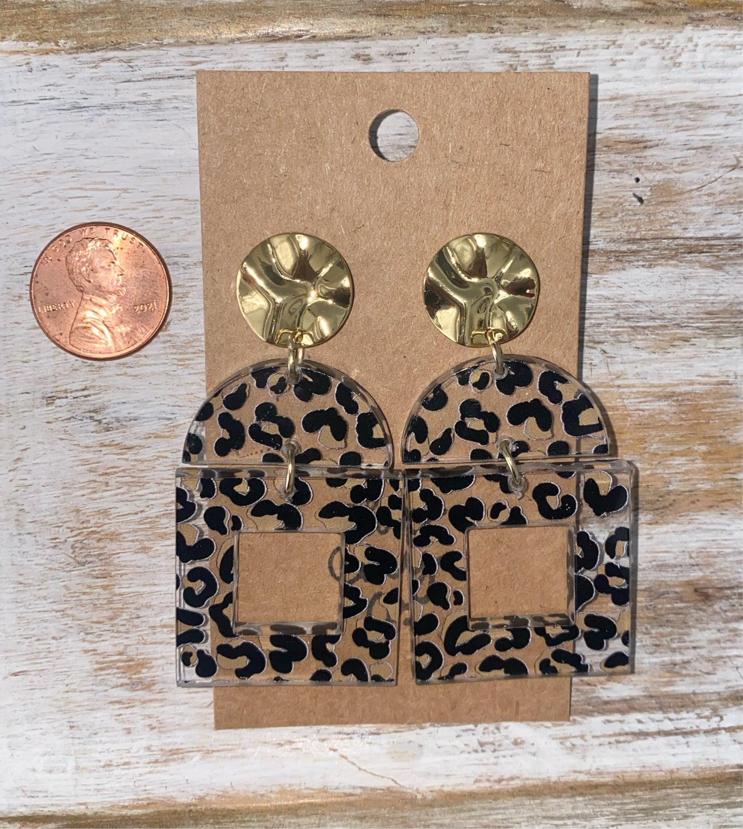 Cheetah Acrylic Earrings