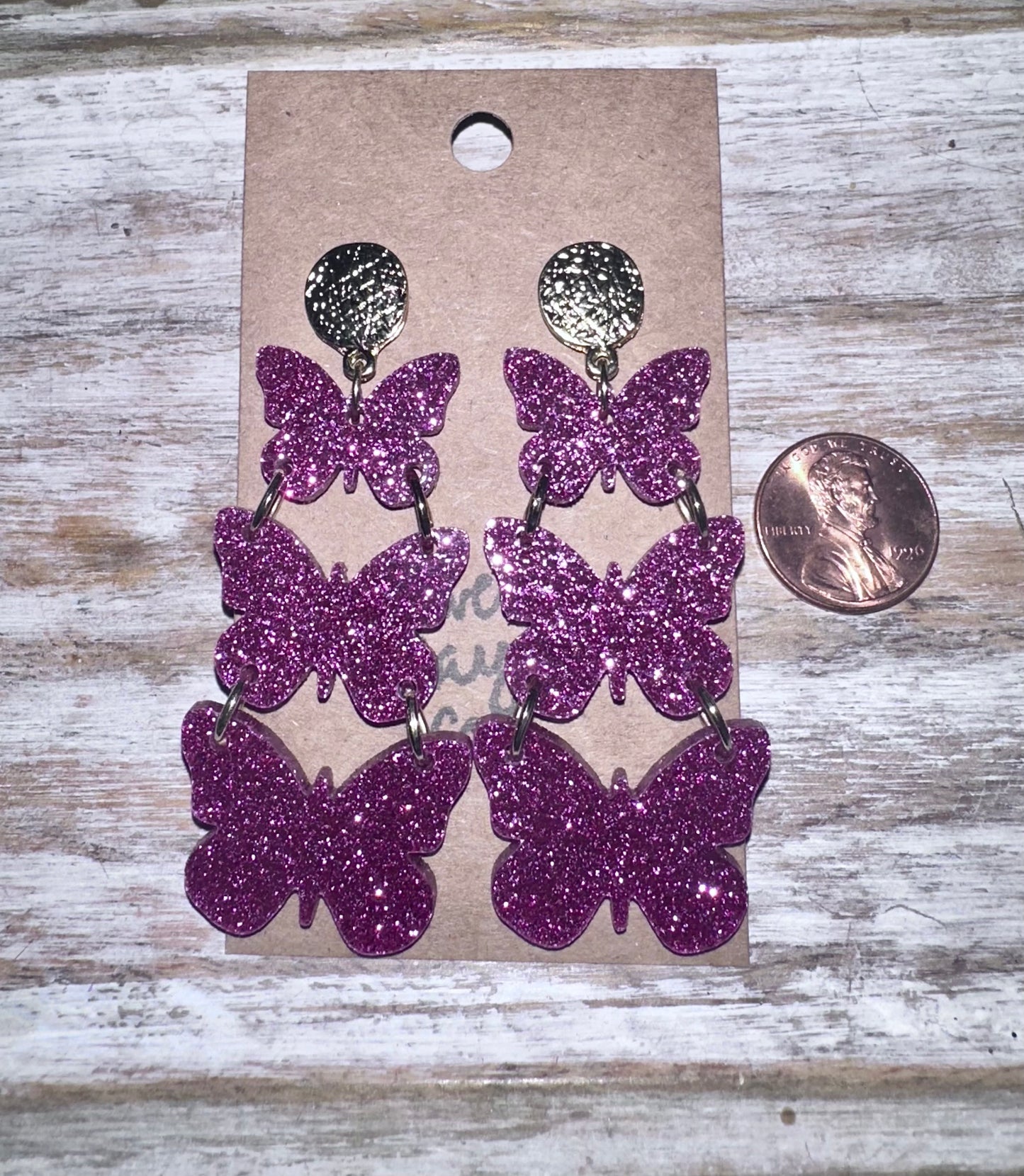 Butterfly tier acrylic earrings