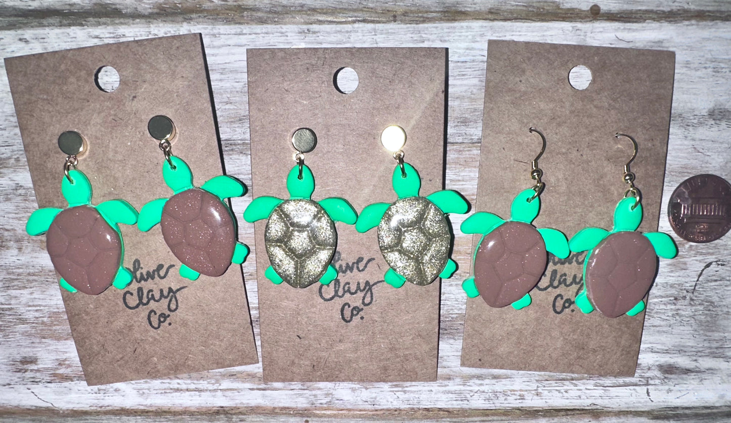 Sea Turtle Clay Dangles