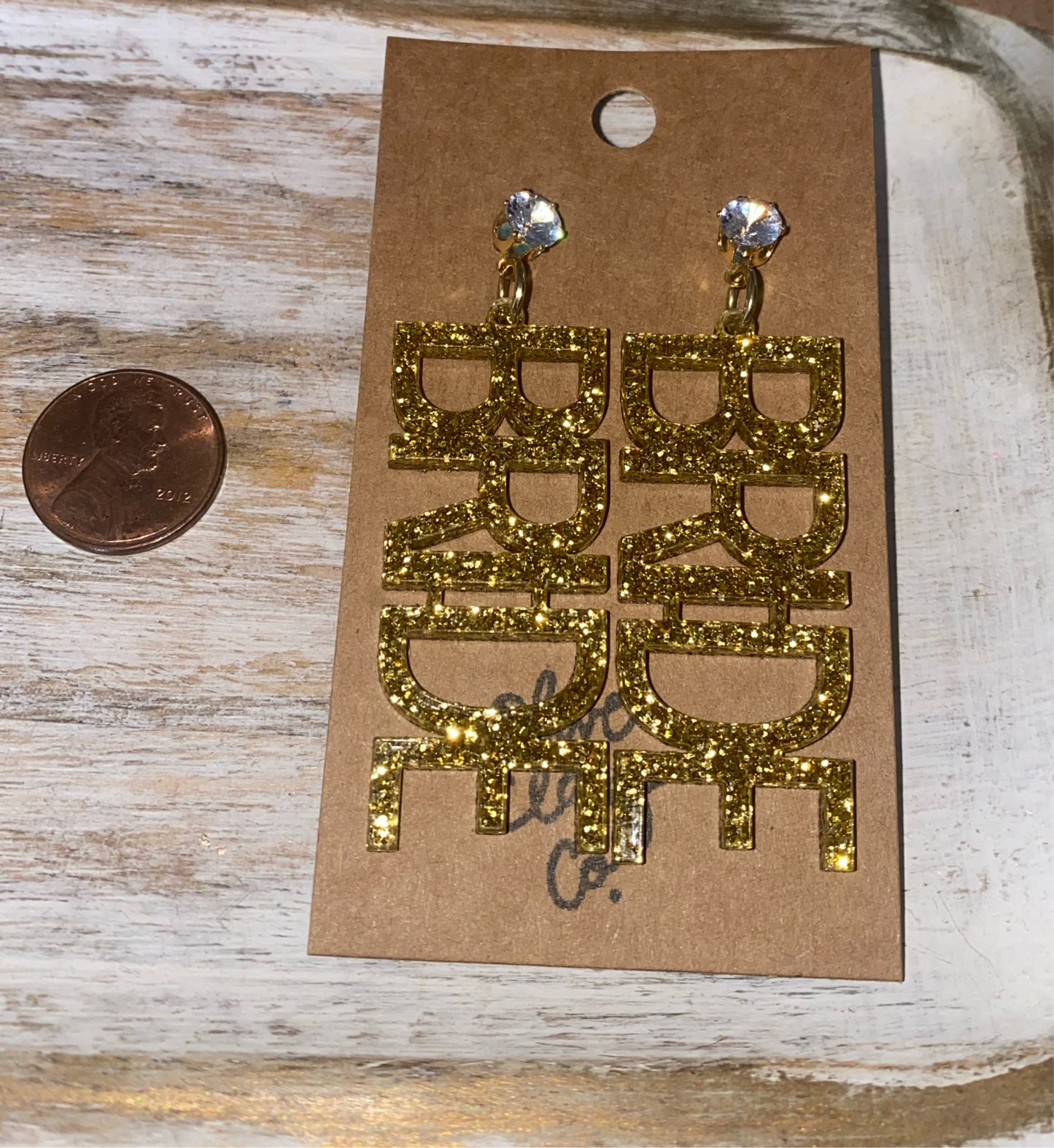 Glitter Acrylic Bride Earrings