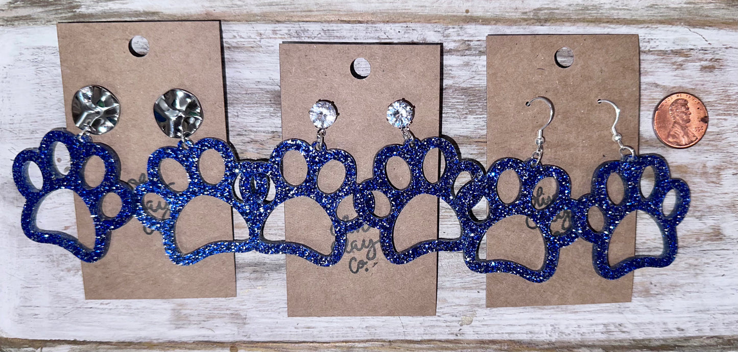 Paw Glitter Acrylic earrings