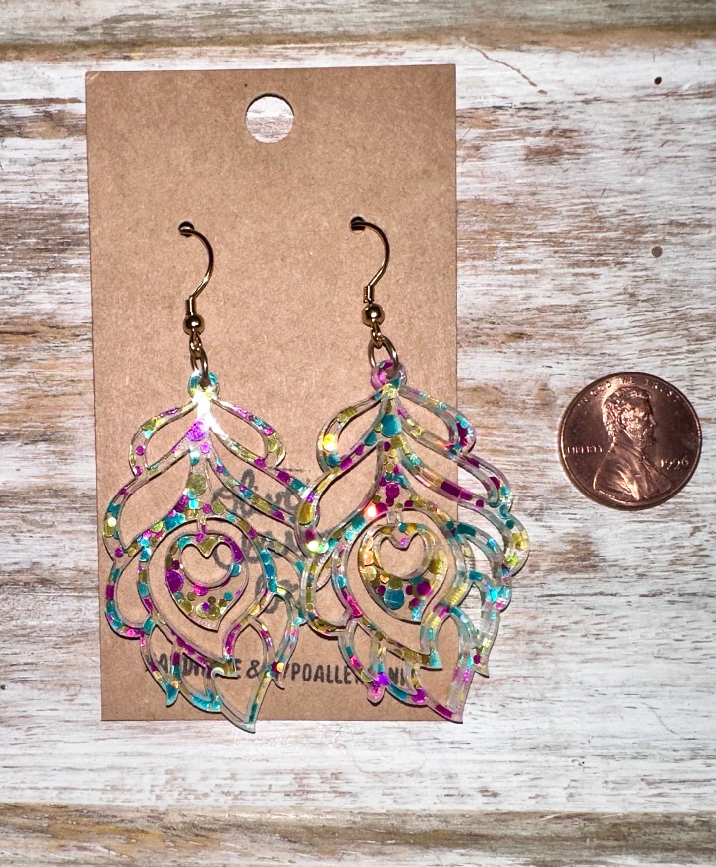 Peacock Acrylic Earrings