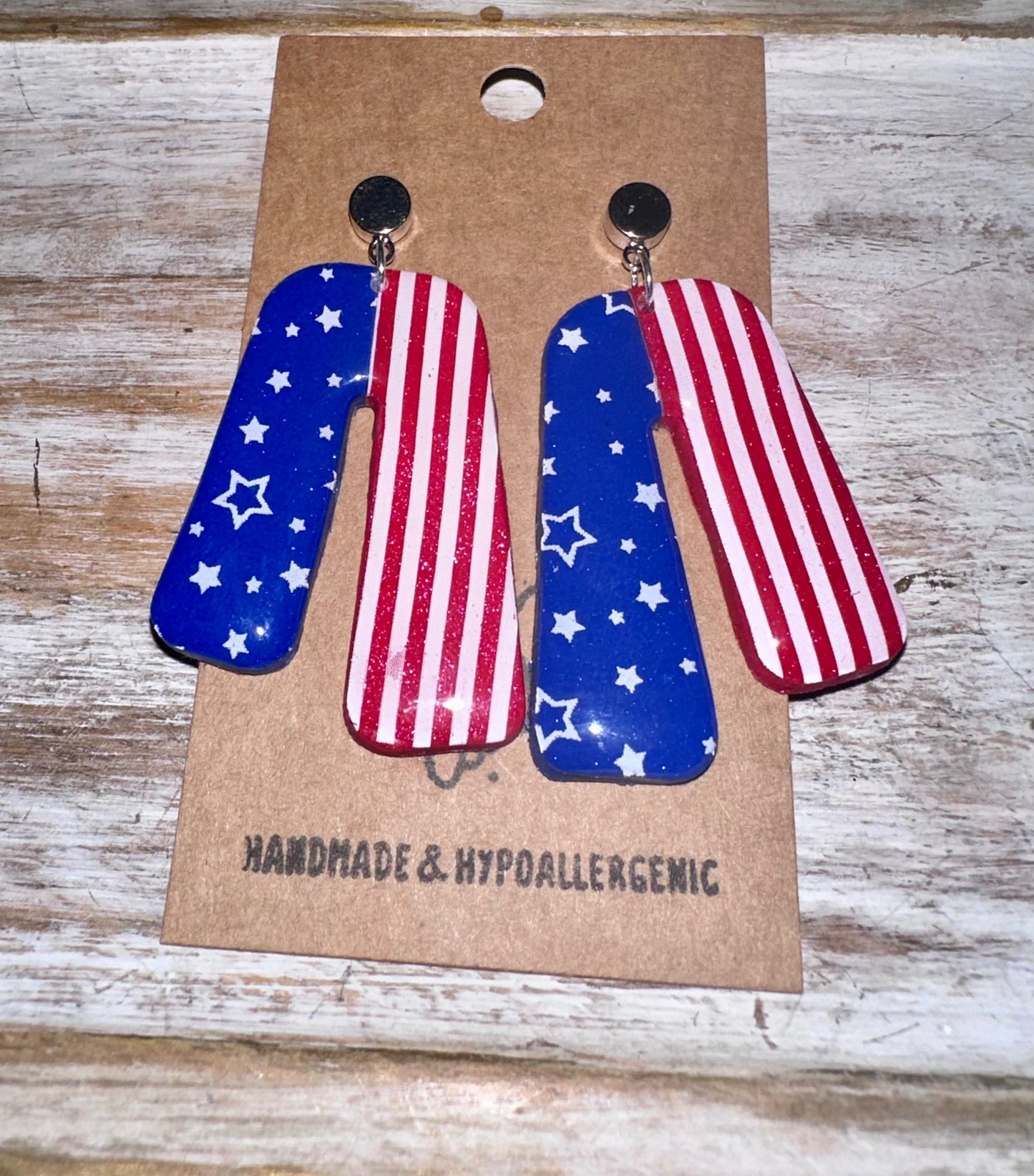 Stars and Stripes Clay Arch Earrings