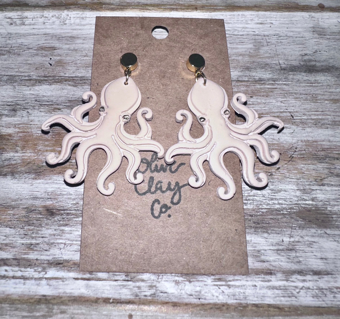 Octopus clay earrings