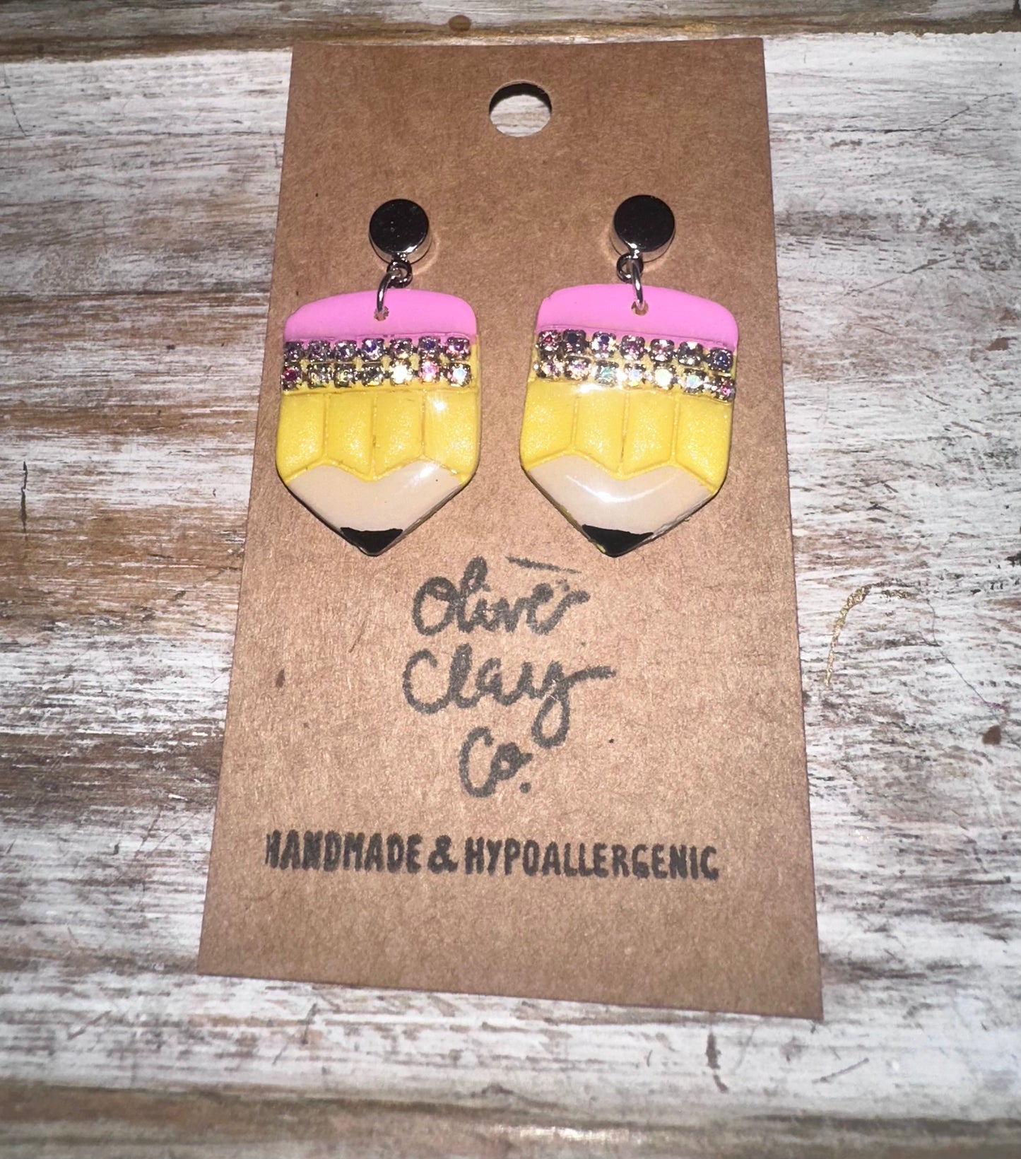 Bedazzled medium pencil earrings
