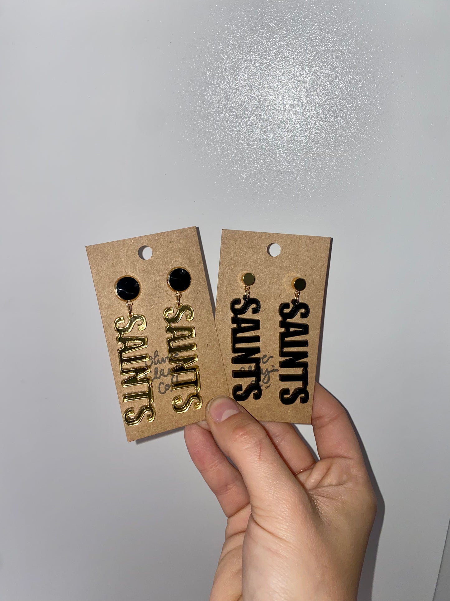Saints Acrylic Earrings
