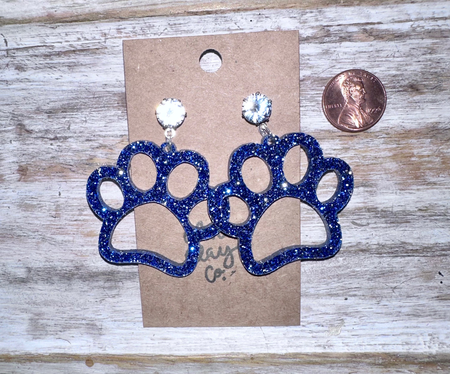 Paw Glitter Acrylic earrings