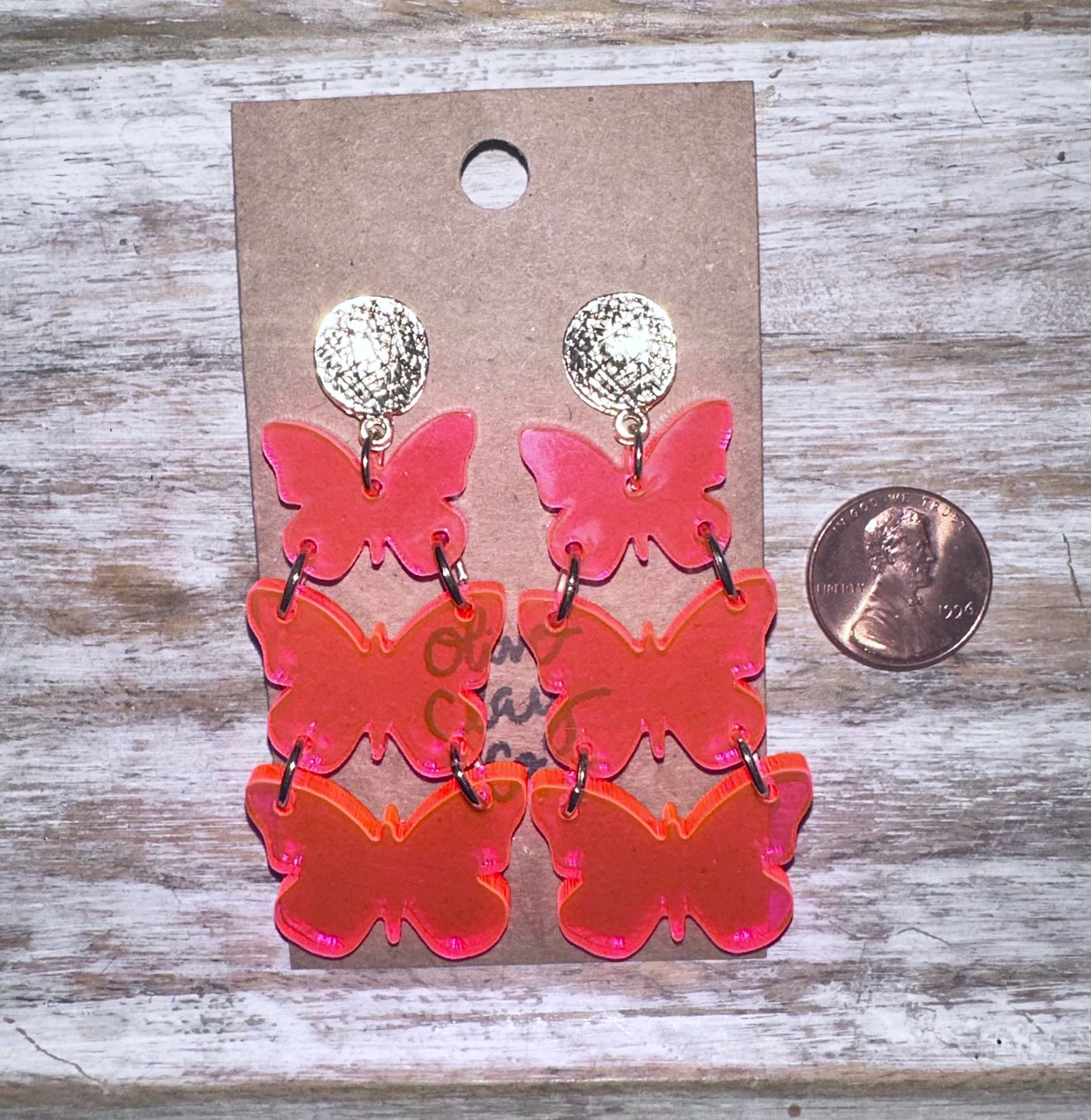 Butterfly tier acrylic earrings