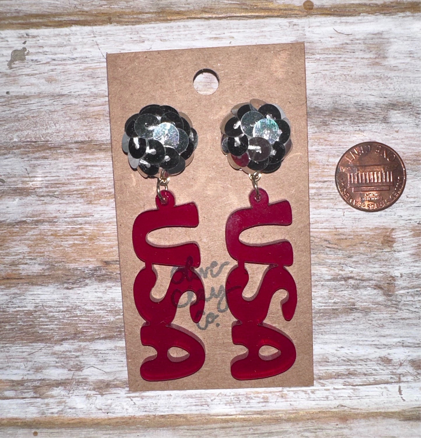 Sequin USA Acrylic Earrings