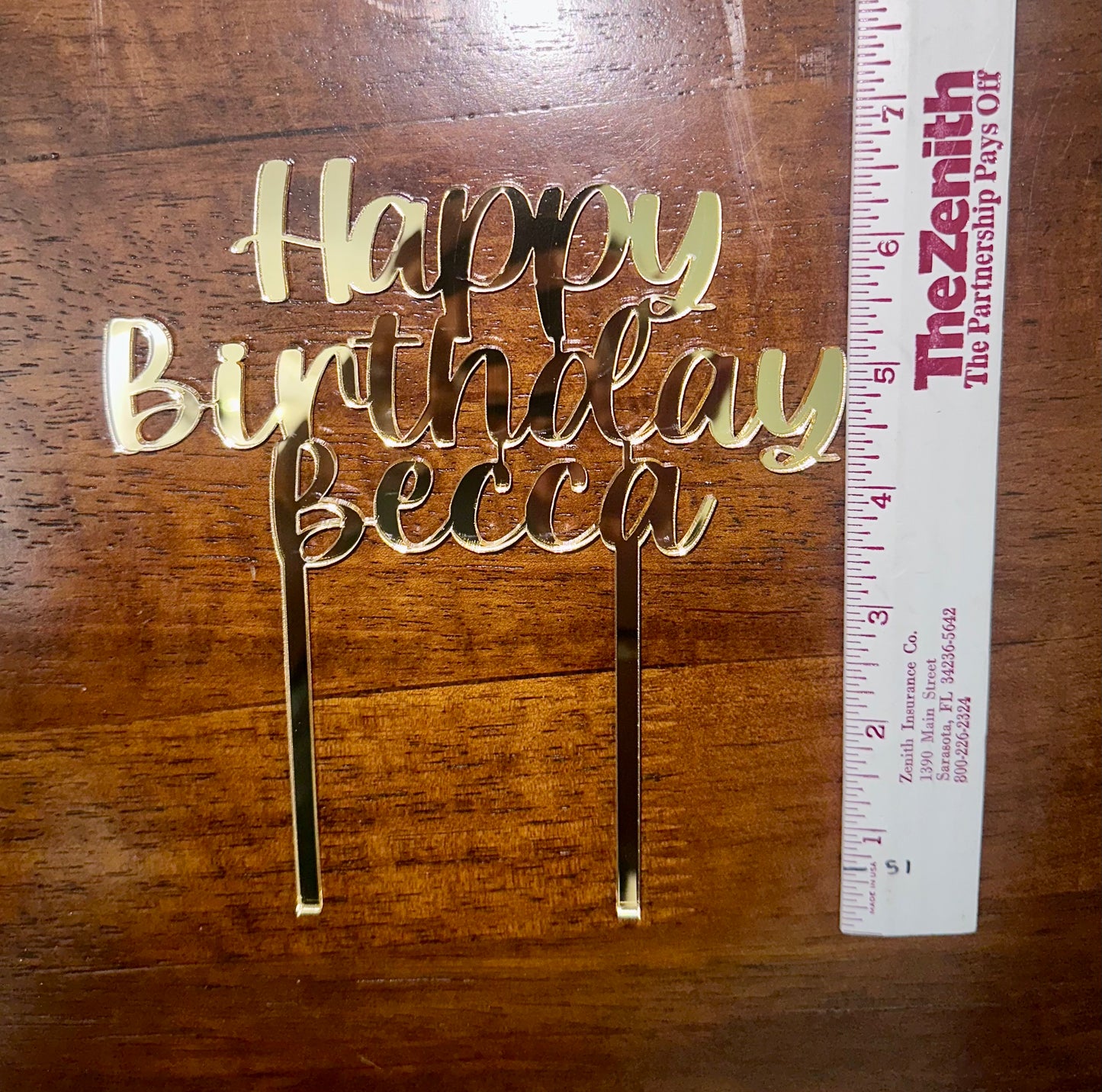 Acrylic Birthday Cake topper