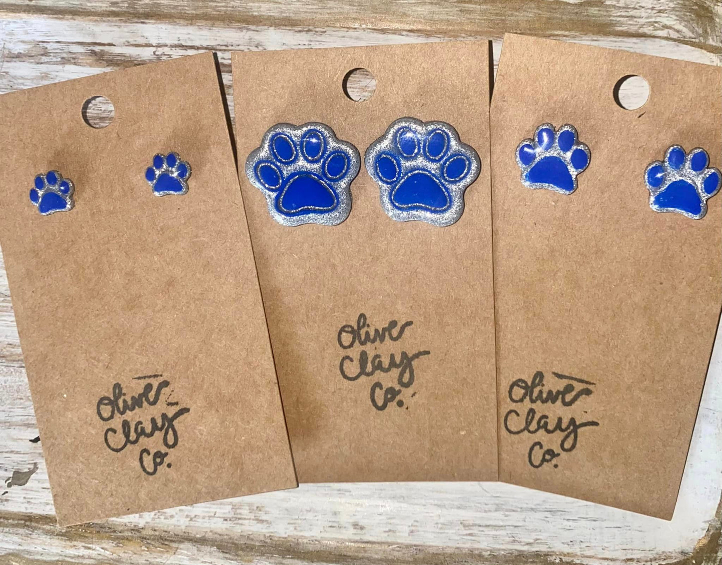 Paw print studs