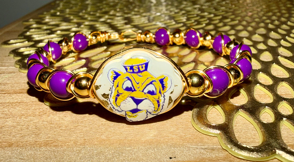 LSU Tigers wire bracelet