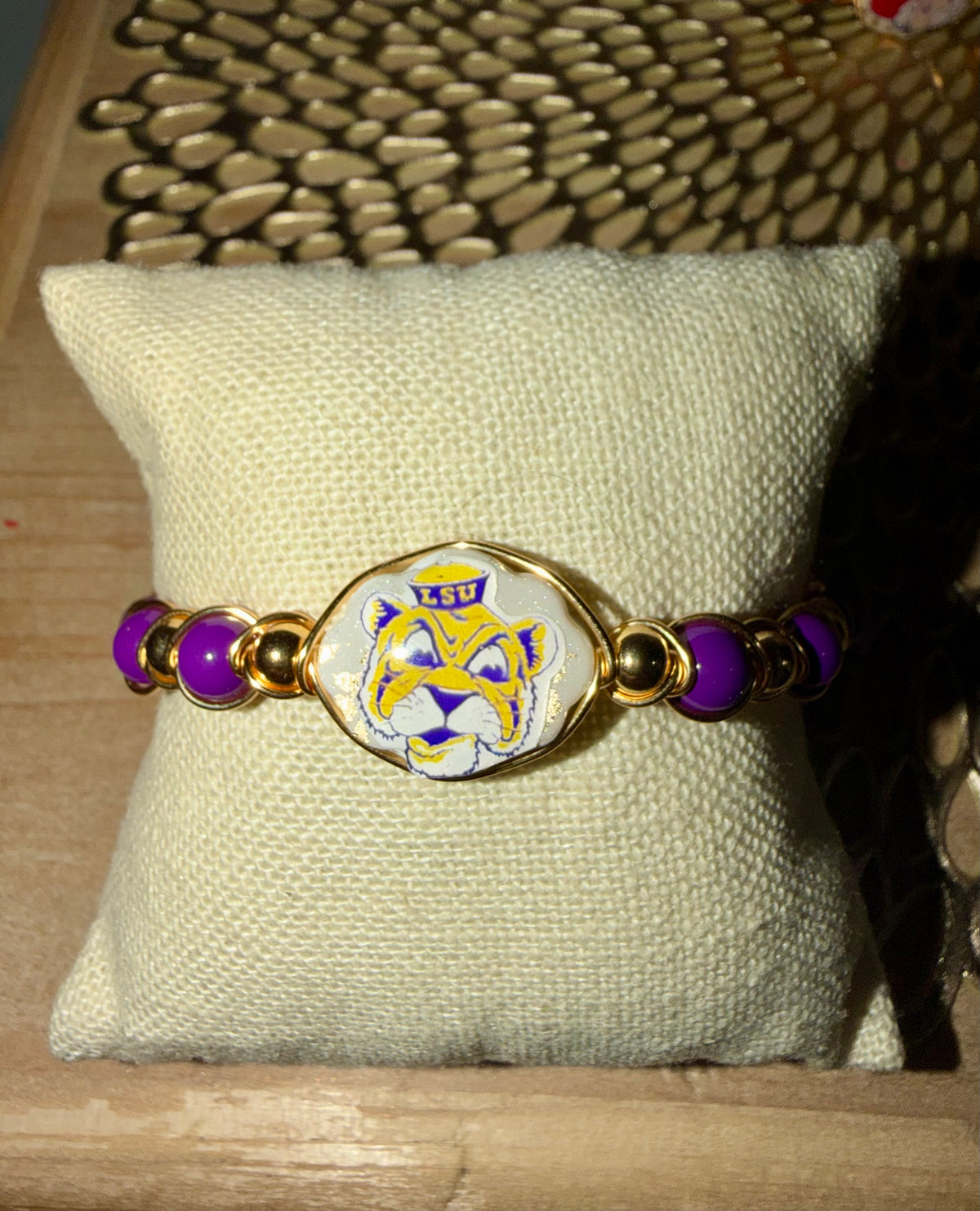 LSU Tigers wire bracelet
