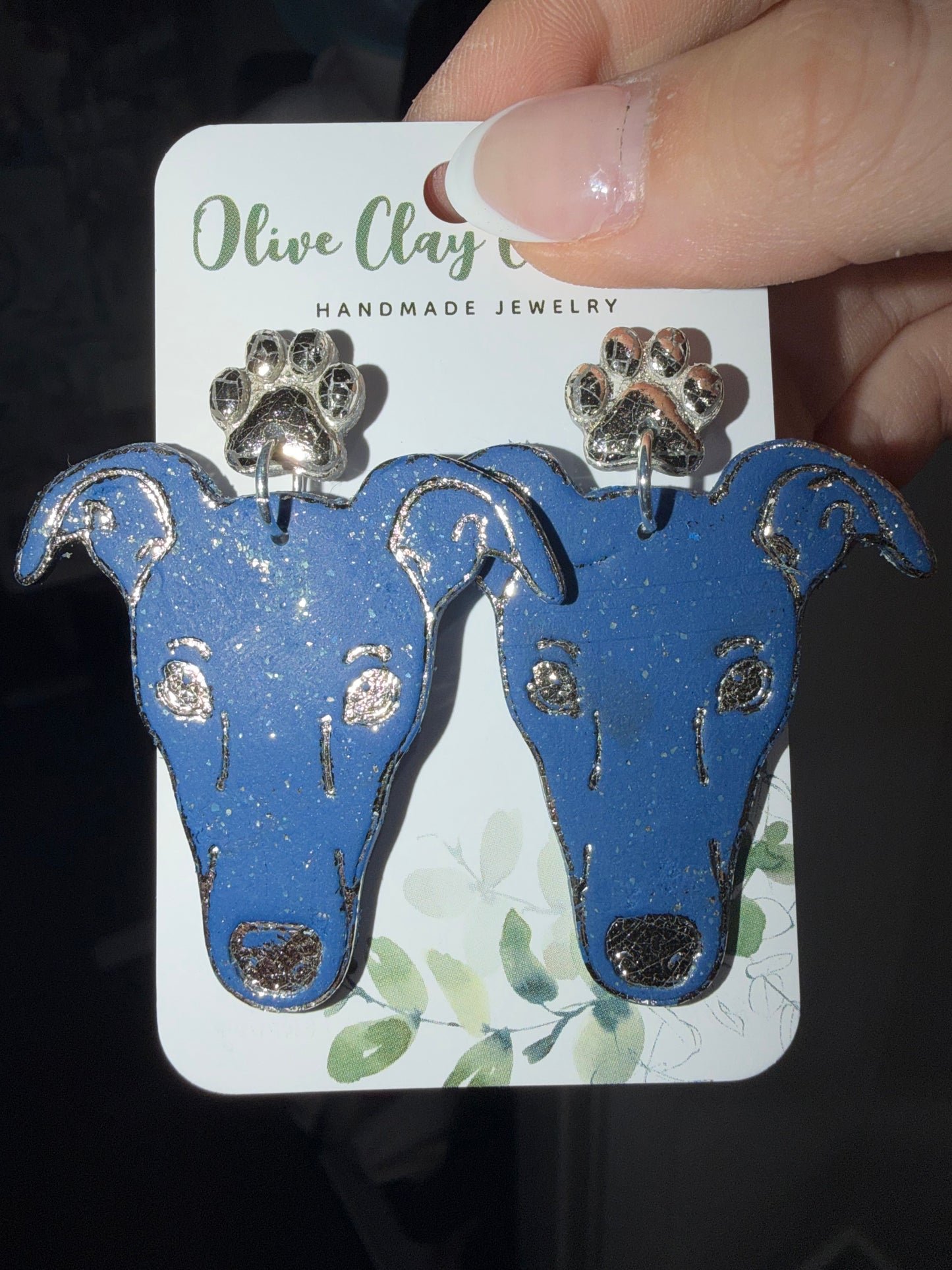 Hounds clay Earrings