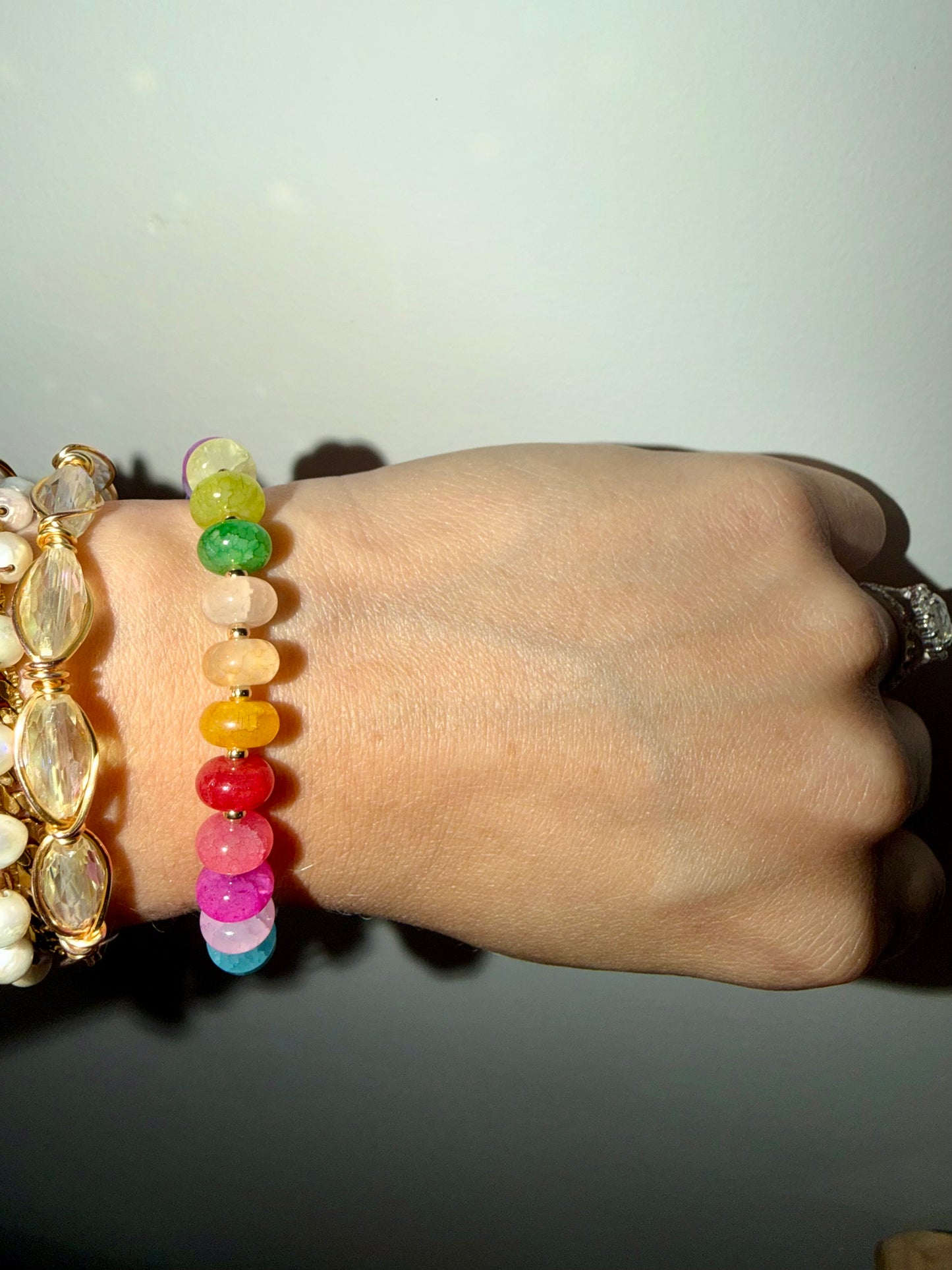Stretchy 14k Gold filled rondelle bracelets
