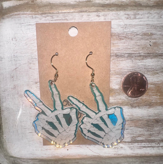 Peace sign acrylic earrings