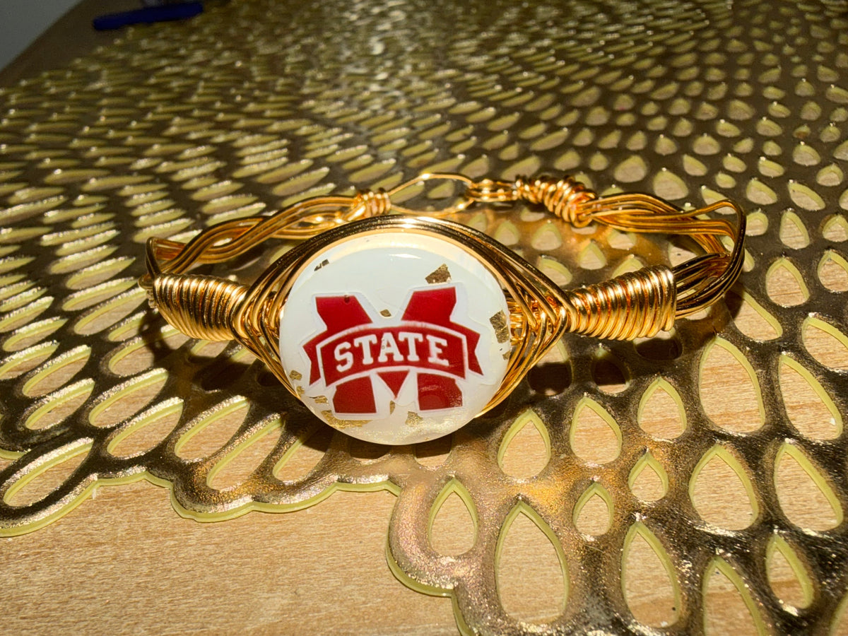 MS state wire gold plated bracelet