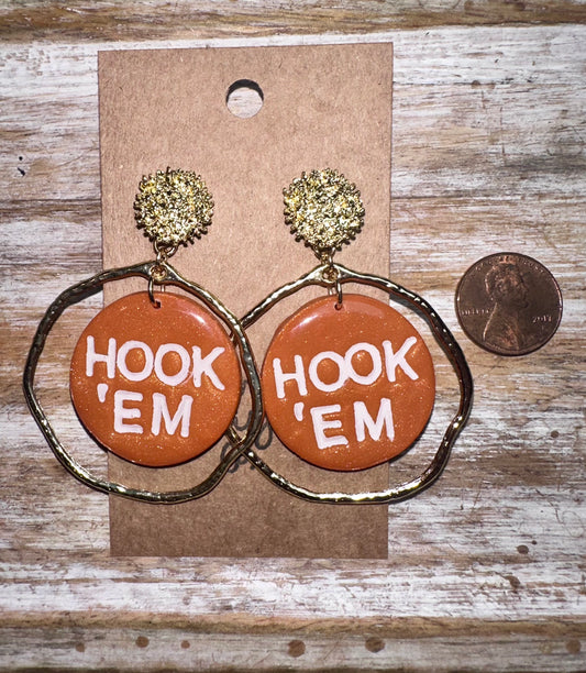 Texas Longhorns hoop earrings