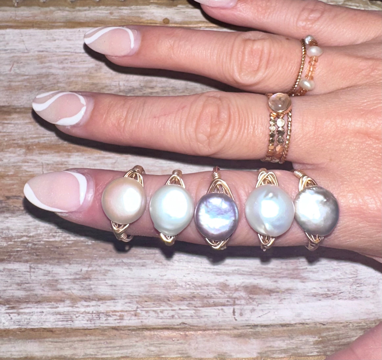 14k GF Coin Freshwater Pearl Ring