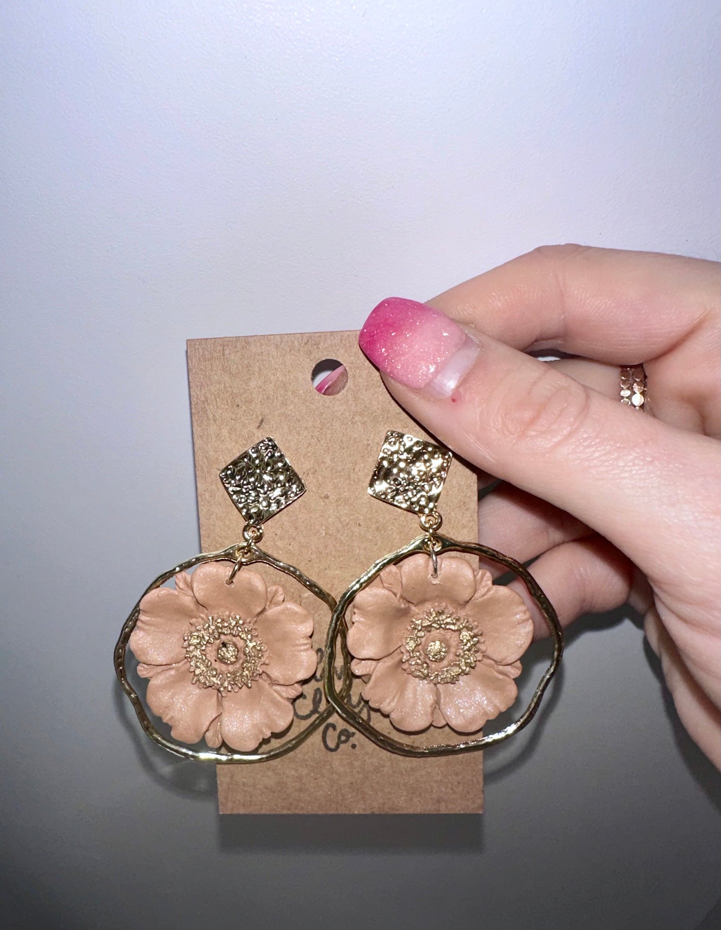 Poppy flower earrings