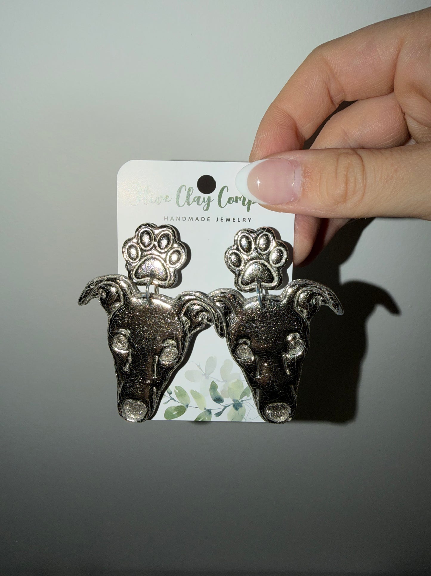 Hounds clay Earrings
