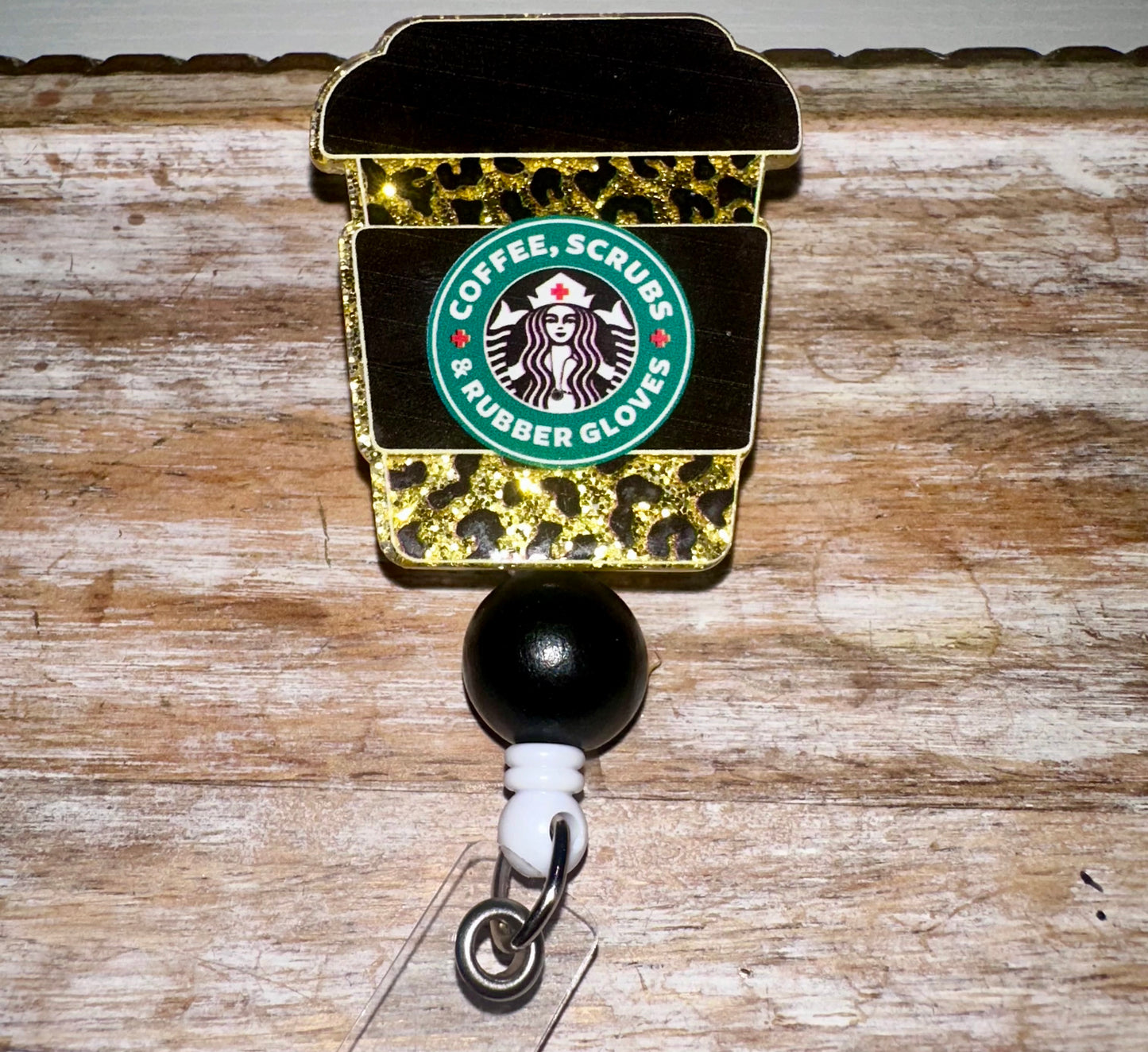 Coffee badge reel - alligator clip