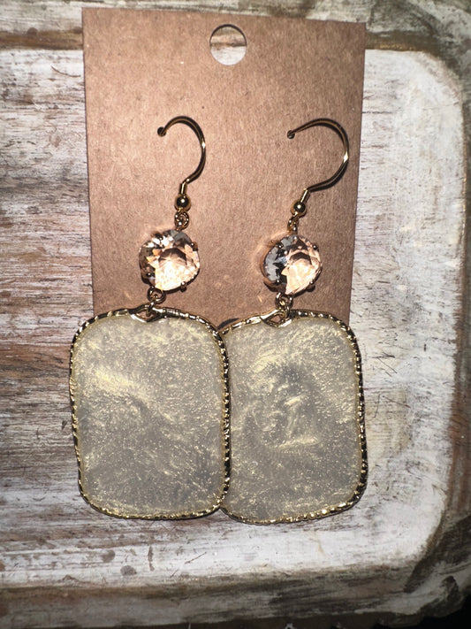 Pearl Glitter resin hoops