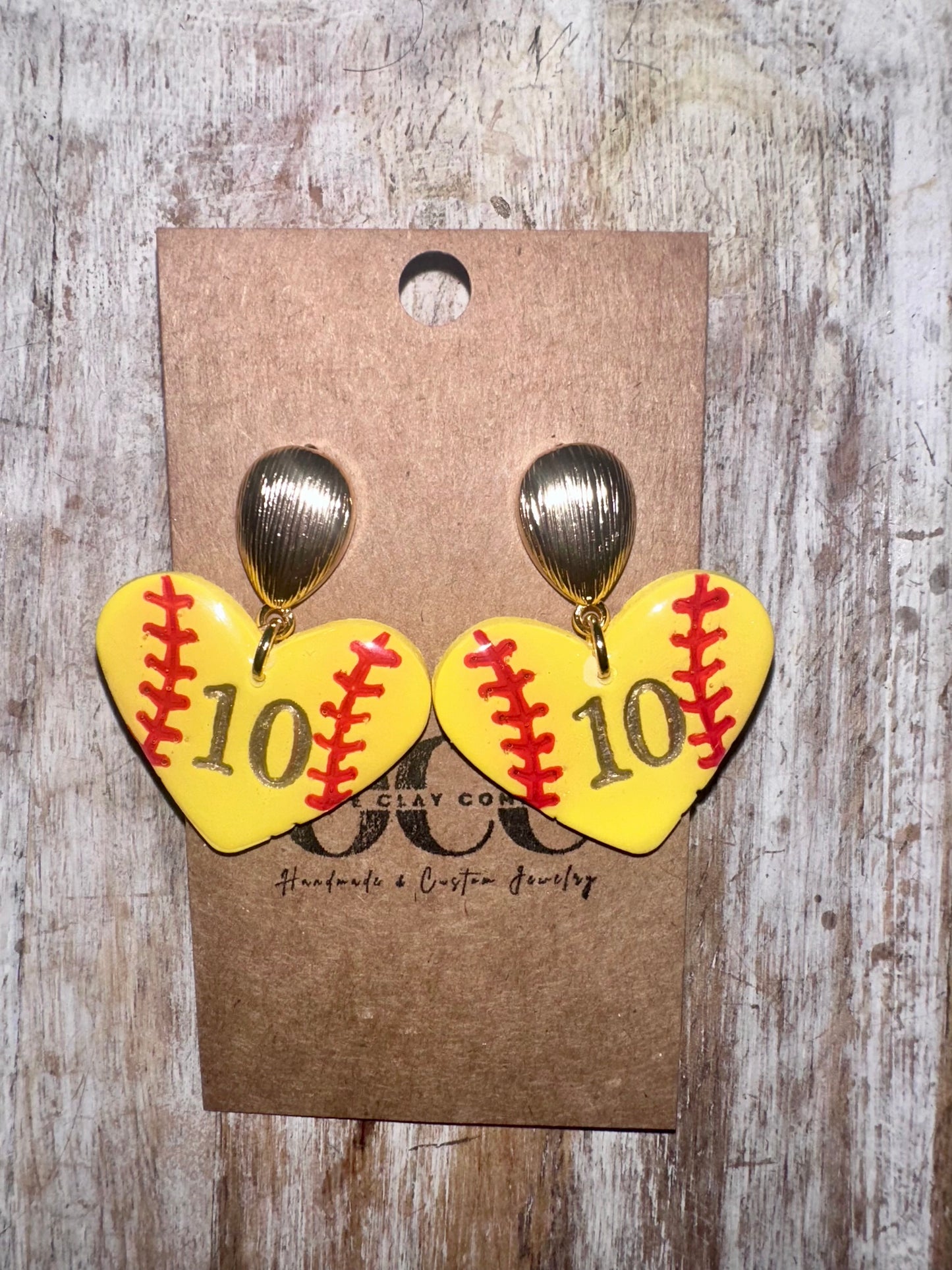 Custom number ball earrings