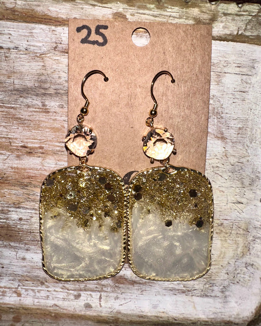 Pearl Glitter resin hoops