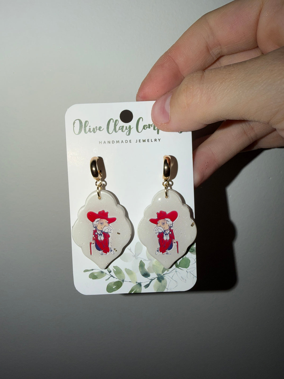 Ole Miss clay Earrings