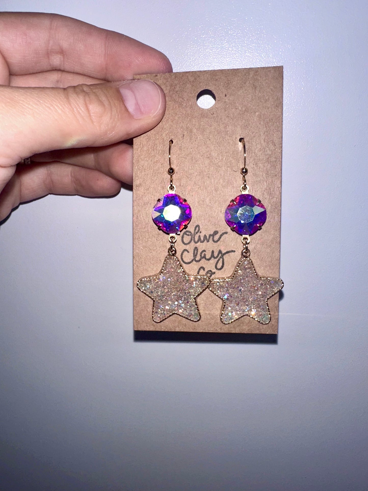 Star glitter earrings