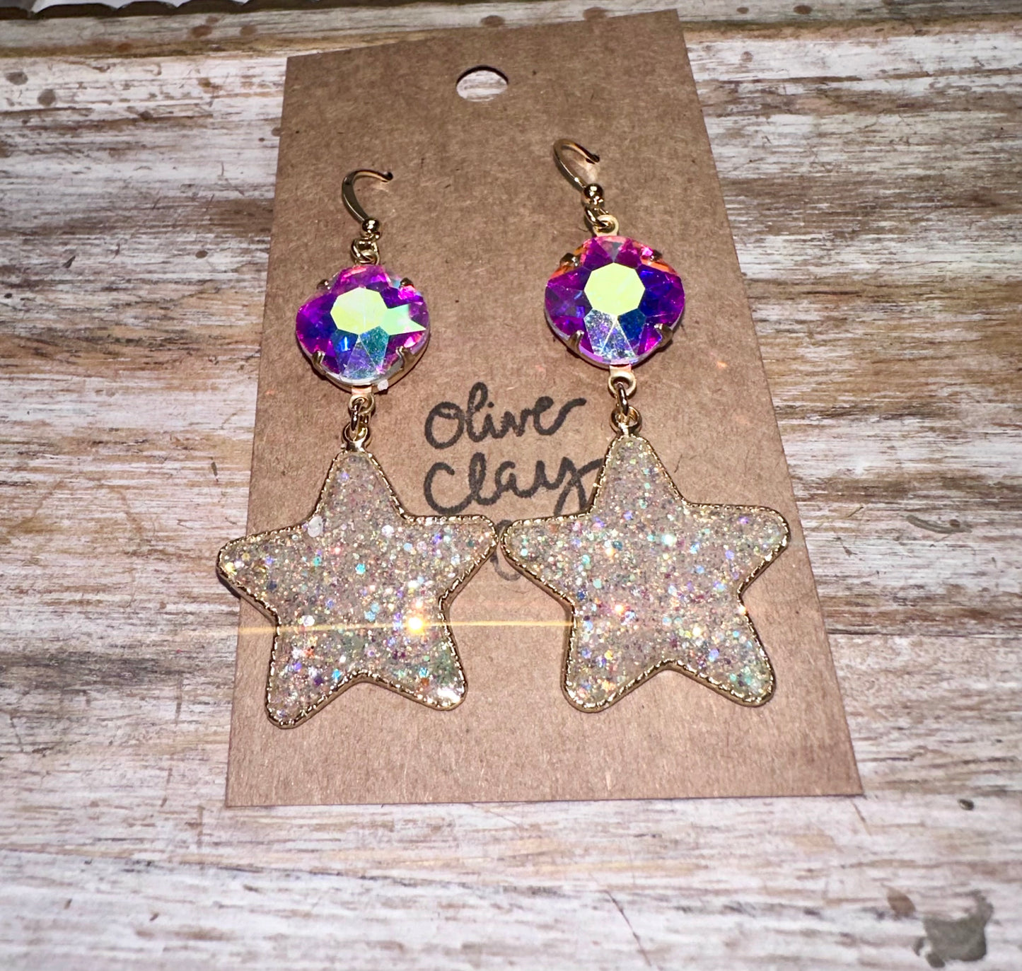 Star glitter earrings