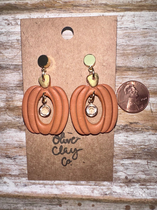 Pumpkin clay earrings