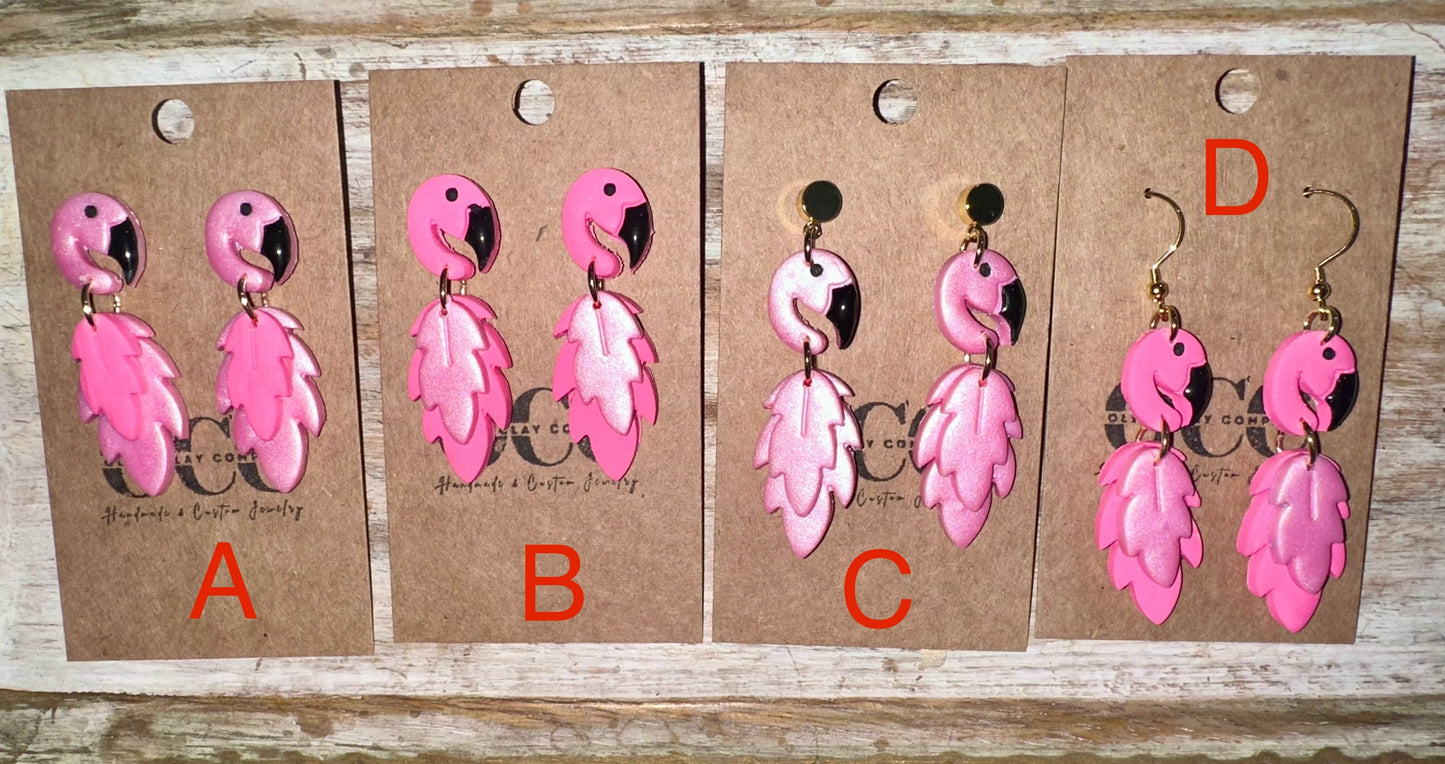 Flamingo Clay earrings