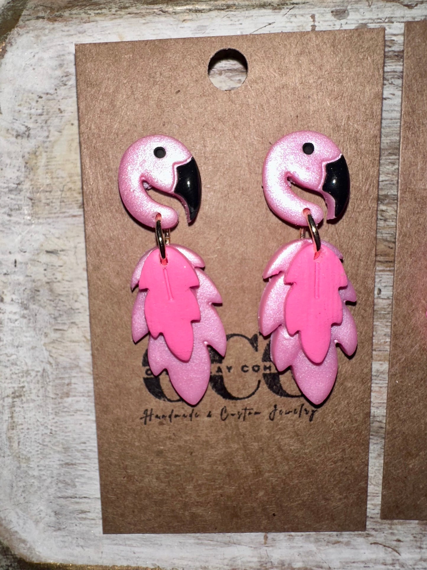 Flamingo Clay earrings