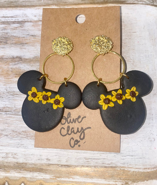 Minnie sunflower earrings